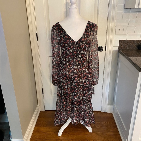 ASTR the Label Floral Print Midi Dress Black Combo 33470 - Picture 5 of 15